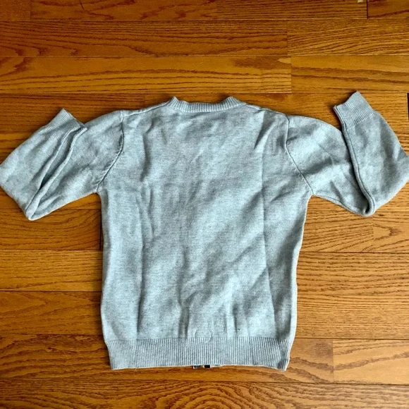 Mozuk Rare Embroidered Cat Motifs Retro Casual Knit Gray Cardigan Women’s Size S - Picture 7 of 9